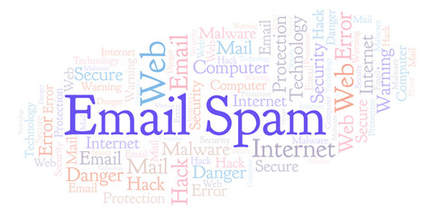 Obraz premium Email Spam word cloud.