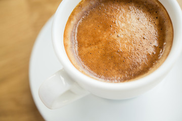 Americano coffee cup with milk
