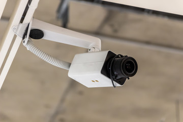 Surveillance camera on the ceiling