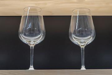 Wine glasses on the stand