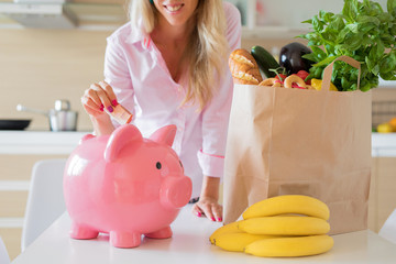 Woman saving money with smarter shopping