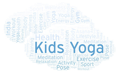 Kids Yoga word cloud.