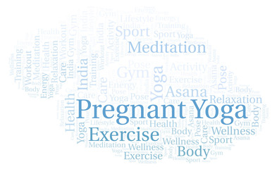 Pregnant Yoga word cloud.