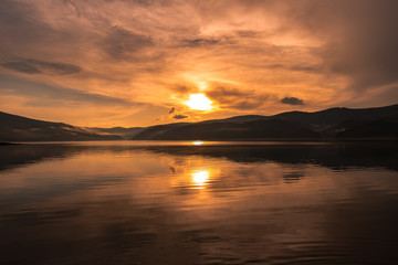 Mountain Lake sunset 