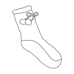 vector, isolated, simple sketch of a sock