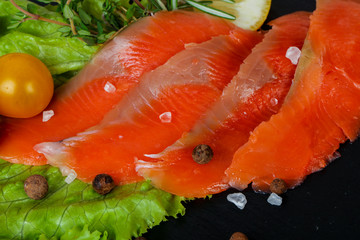 Raw trout fillet