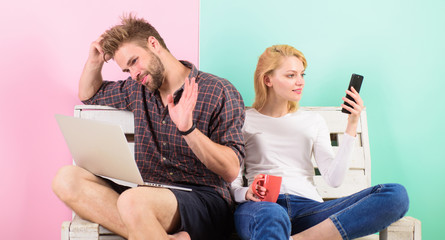 Communication without barriers. Keep in touch family video call. Video call opportunity. Man girl...