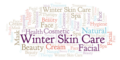 Winter Skin Care word cloud.