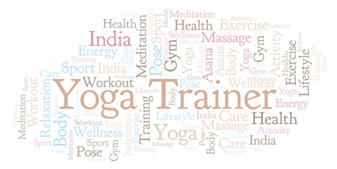 Fototapeta premium Yoga Trainer word cloud.