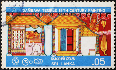 Birth of Buddha on postage stamp of Sri Lanka