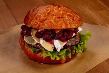 Burger with beef and brie
