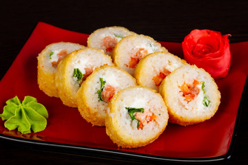 Japanese roll with salmon