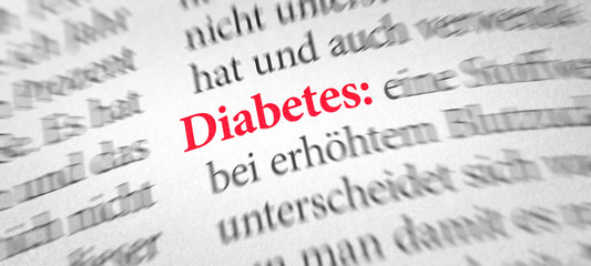 Wörterbuch mit dem Begriff Diabetes