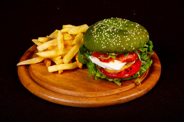 Homemade burher with potato