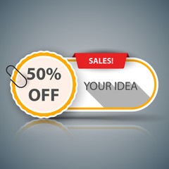 Banner sale for your idea. Vector eps 10