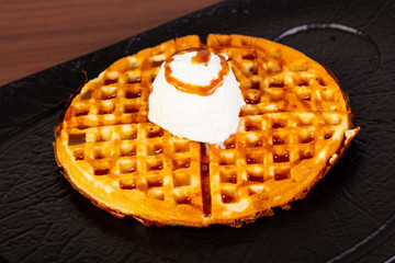 Viennese waffles with syrope