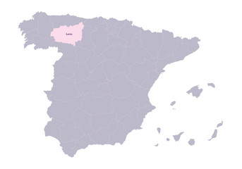 Spain map illustration. León region