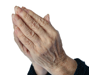 Hands of old woman. Praying