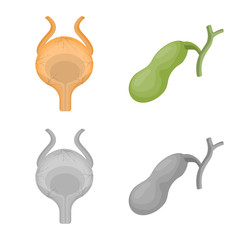 Isolated object of body and human logo. Set of body and medical stock symbol for web.