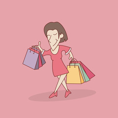 shopping cartoon vector illustration