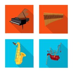 Vector design of music and tune sign. Collection of music and tool vector icon for stock.
