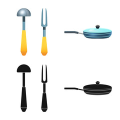 Vector design of kitchen and cook icon. Set of kitchen and appliance stock vector illustration.