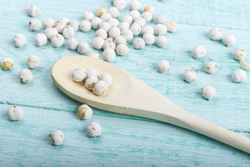 raw chickpeas on the table