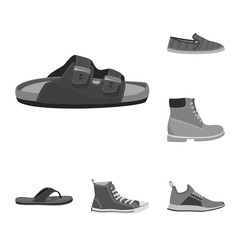 Vector design of man and foot icon. Set of man and wear vector icon for stock.