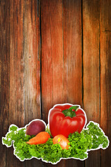 Frame with vegetables