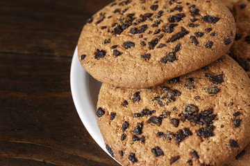 cookies with chocolate close-up