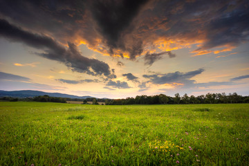 Obraz premium Red sky landscape