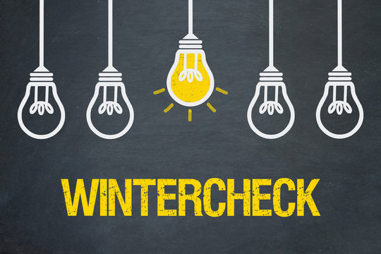 Wintercheck Tafel mit Gl&uuml;hbirnen