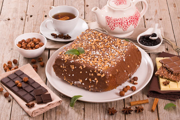 Chocolate hazelnut cake.
