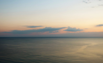 Fototapeta premium after sunset. The view of the Black sea from a High shore of Anapa.