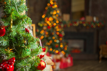 beautiful abstract christmas background withgarlands