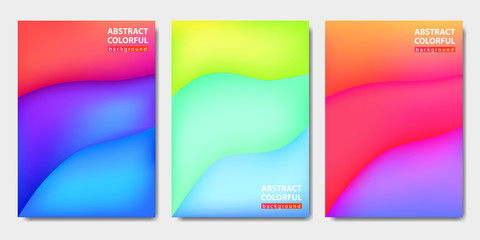 Naklejka premium Three abstract background, waves volume, vector