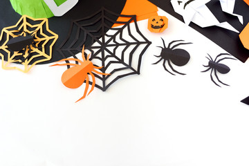  Paper toys  origami for Halloween. Preparation for a holiday.