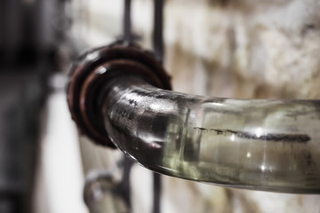 Close-up photo of glass pipeline