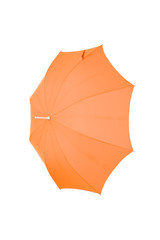orange umbrella on white isolated background