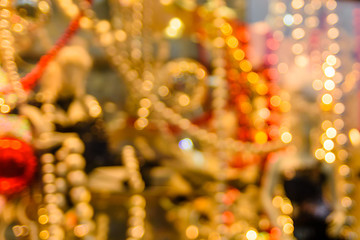 Abstract and blurred background of christmas decorations