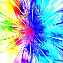 Beautiful Symmetrical fractal Blue mandala, flower or butterfly, digital artwork for creative graphic design