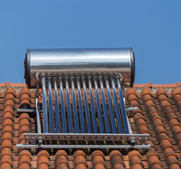 solar heater on the roof of a house