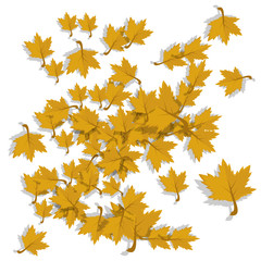 Naklejka na ściany i meble autumn leaves banner background with falling leaves design