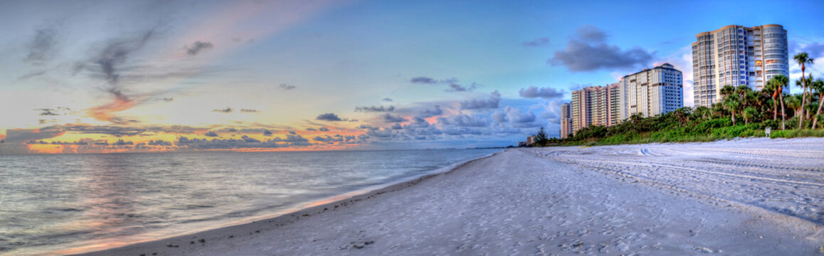 Sunset Over The Ocean At Vanderbilt Beach