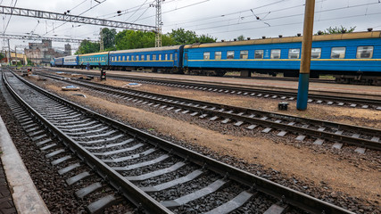 Obraz premium railway track at the station