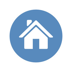 Vector home sign placed in blue circle