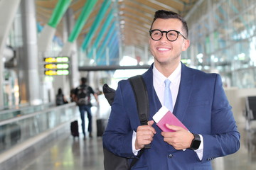 Attractive passenger at the airpot