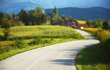  road mountain landscape 
