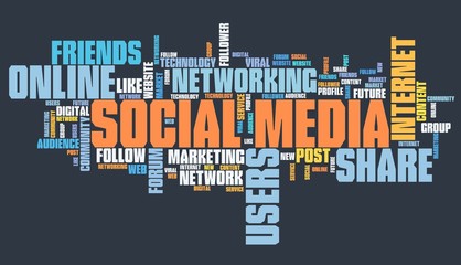 Social media - word cloud sign