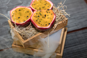 passion fruit panna cotta dessert